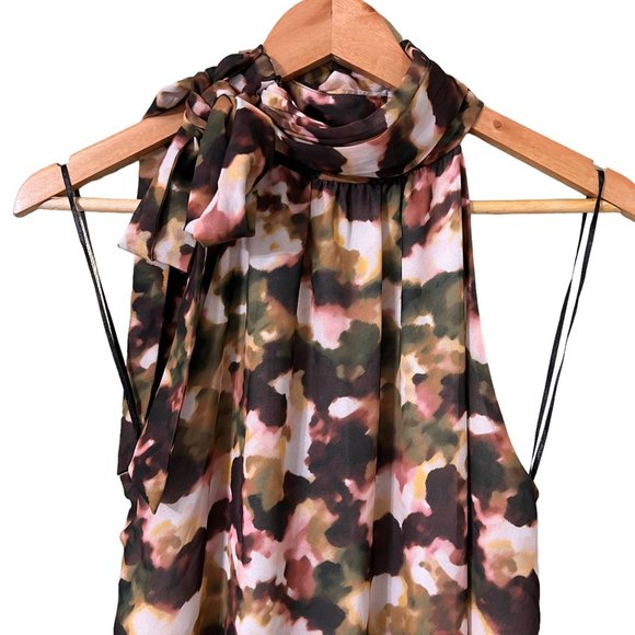 T TAHARI NWT Size 12 Zippered Side Neck Tie Lined Sleeveless Mock Neck D… - Picture 4 of 14